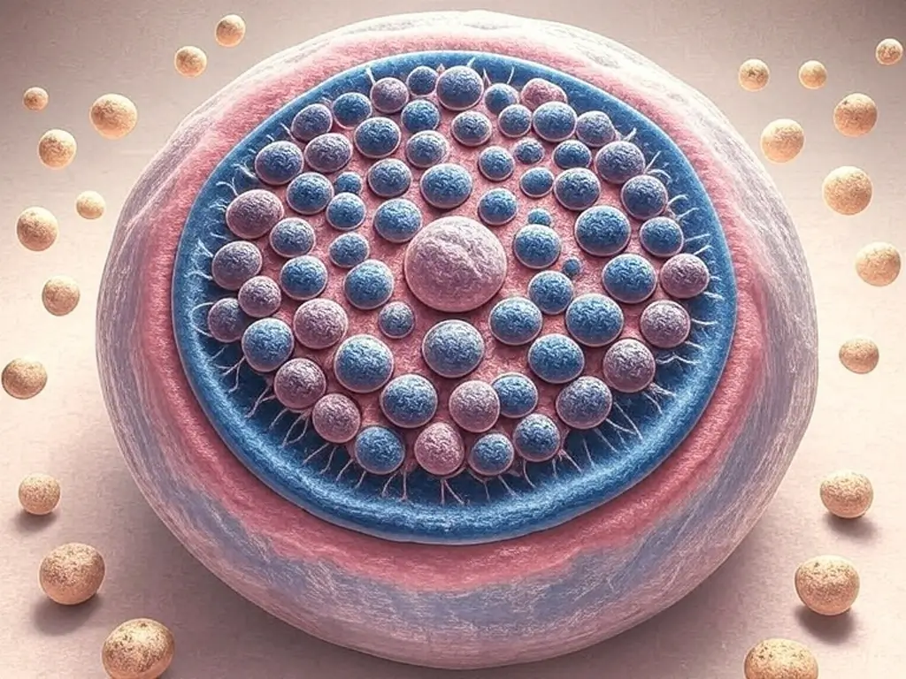 Graphic representation of a human cell that is inflamed