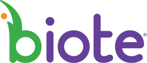 Green and purple logo for biote